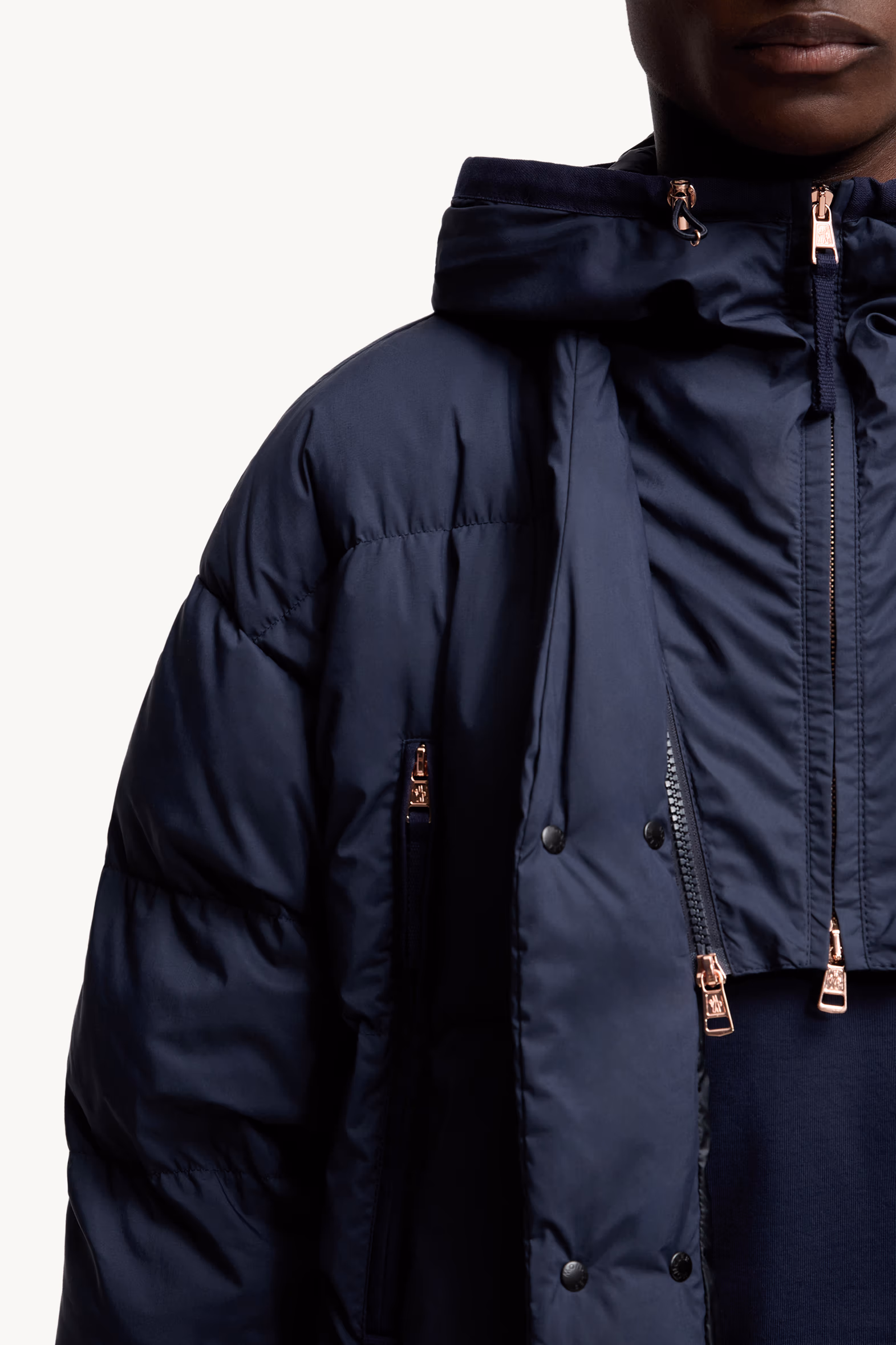Moncler x Gilga Farm Designed by Donald Glover Tangelo Short Down Jacket Men Navy Blue Moncler 7